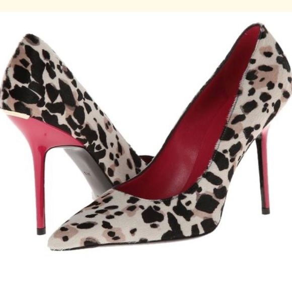 NIB Burberry Leopard Animal Calf Leather Cidnay Pink Fuschia Heels Sandals 39 - Picture 7 of 9